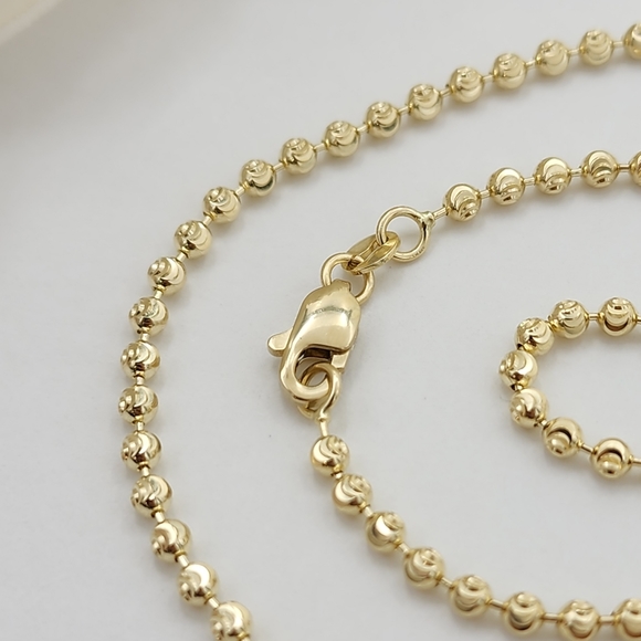 Solid 14k Gold Moon Cut Chain - 22 Inches - Picture 2 of 6